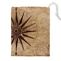 Compass Map Nautical Antique Drawstring Pouch (5xl) by Mog4mog4