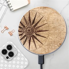 Compass Map Nautical Antique Wireless Fast Charger(white) by Mog4mog4