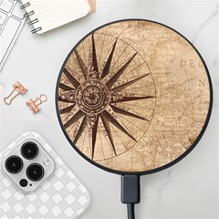 Compass Map Nautical Antique Wireless Fast Charger(black) by Mog4mog4