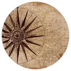 Compass Map Nautical Antique Round Trivet