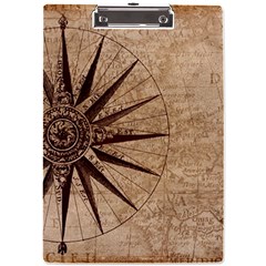 Compass Map Nautical Antique A4 Acrylic Clipboard by Mog4mog4