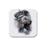 Lion King Head Rubber Square Coaster (4 pack) Front