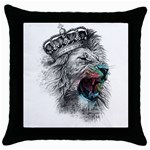 Lion King Head Throw Pillow Case (Black) Front