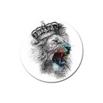 Lion King Head Magnet 3  (Round) Front