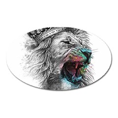 Lion King Head Oval Magnet by Mog4mog4