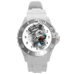 Lion King Head Round Plastic Sport Watch (l) by Mog4mog4