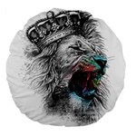 Lion King Head Large 18  Premium Round Cushions Front