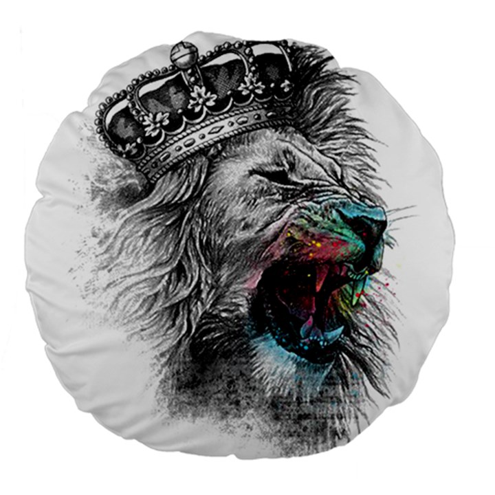 Lion King Head Large 18  Premium Round Cushions