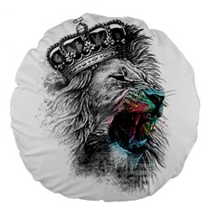 Lion King Head Large 18  Premium Flano Round Cushions by Mog4mog4