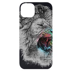 Lion King Head Iphone 14 Plus Black Uv Print Case by Mog4mog4