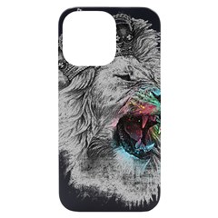 Lion King Head Iphone 14 Pro Max Black Uv Print Case by Mog4mog4