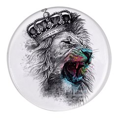 Lion King Head Round Glass Fridge Magnet (4 Pack) by Mog4mog4