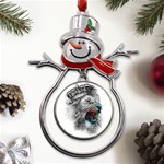 Lion King Head Metal Snowman Ornament Front