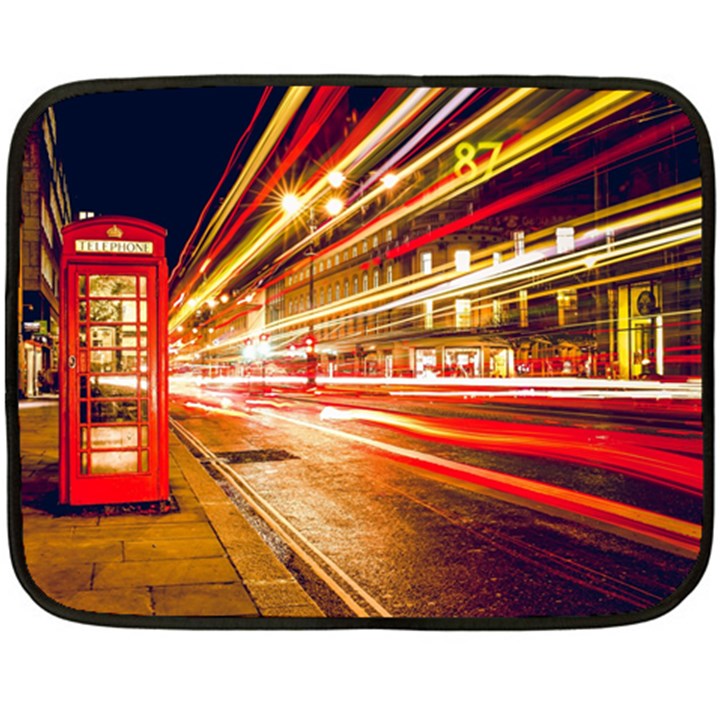 Telephone Booth Red London England Fleece Blanket (Mini)