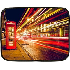 Telephone Booth Red London England Two Sides Fleece Blanket (mini) by Mog4mog4