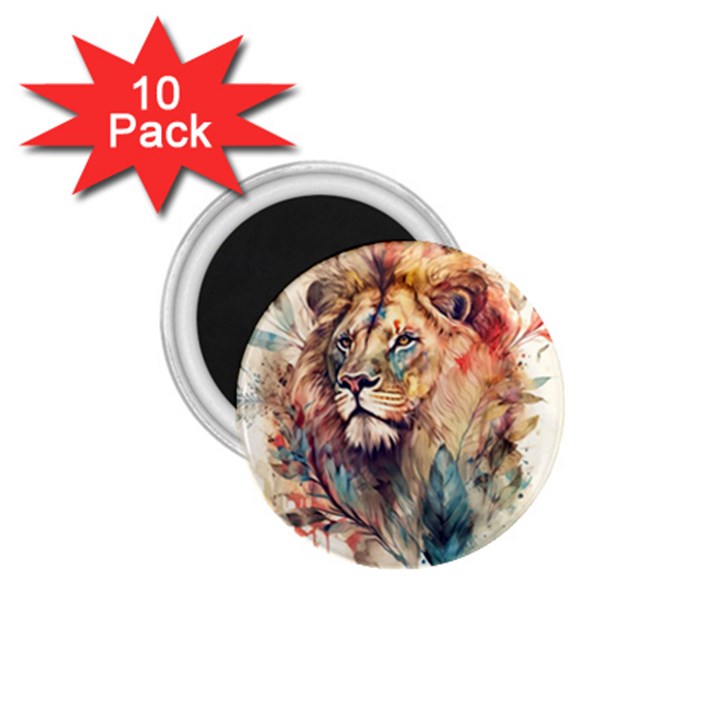 Lion Africa African Art 1.75  Magnets (10 pack) 