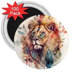 Lion Africa African Art 3  Magnets (100 Pack) by Mog4mog4