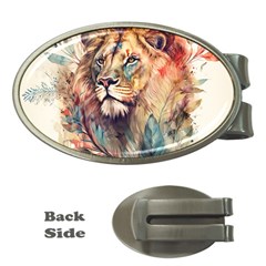 Lion Africa African Art Money Clips (oval)  by Mog4mog4