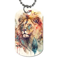 Lion Africa African Art Dog Tag (one Side) by Mog4mog4