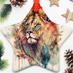 Lion Africa African Art Star Ornament (two Sides) by Mog4mog4