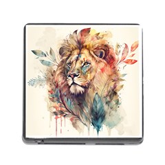 Lion Africa African Art Memory Card Reader (square 5 Slot) by Mog4mog4