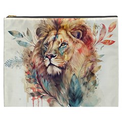 Lion Africa African Art Cosmetic Bag (xxxl) by Mog4mog4