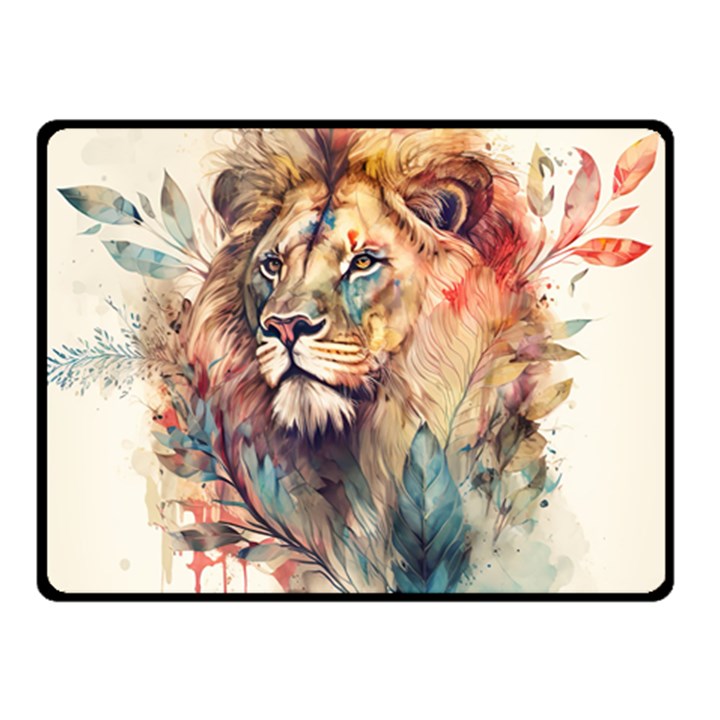 Lion Africa African Art Two Sides Fleece Blanket (Small)