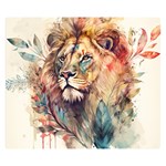 Lion Africa African Art Two Sides Premium Plush Fleece Blanket (Small) 50 x40  Blanket Front