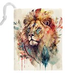 Lion Africa African Art Drawstring Pouch (5XL) Back