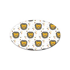 Lion Heads Pattern Design Doodle Sticker (oval) by Mog4mog4