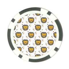 Lion Heads Pattern Design Doodle Poker Chip Card Guard (10 Pack) by Mog4mog4