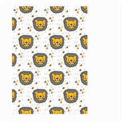 Lion Heads Pattern Design Doodle Large Garden Flag (two Sides) by Mog4mog4