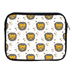 Lion Heads Pattern Design Doodle Apple Ipad 2/3/4 Zipper Cases