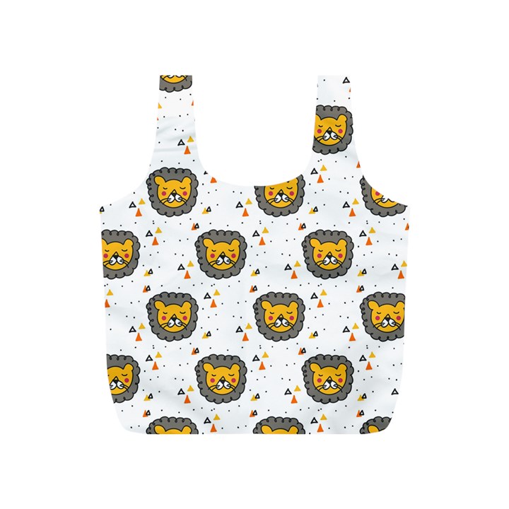 Lion Heads Pattern Design Doodle Full Print Recycle Bag (S)