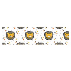 Lion Heads Pattern Design Doodle Oblong Satin Scarf (16  X 60 ) by Mog4mog4