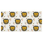 Lion Heads Pattern Design Doodle Banner and Sign 6  x 3  Front