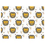 Lion Heads Pattern Design Doodle Two Sides Premium Plush Fleece Blanket (Extra Small) 40 x30  Blanket Front