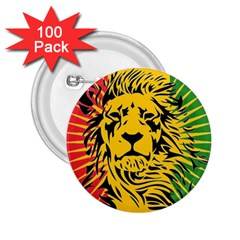 Lion Head Africa Rasta 2 25  Buttons (100 Pack)  by Mog4mog4