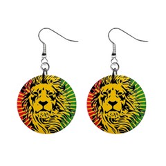 Lion Head Africa Rasta Mini Button Earrings by Mog4mog4