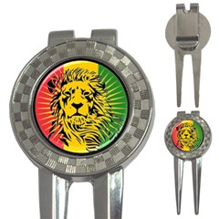 Lion Head Africa Rasta 3-in-1 Golf Divots by Mog4mog4