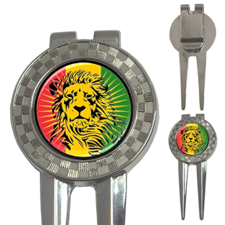 Lion Head Africa Rasta 3-in-1 Golf Divots