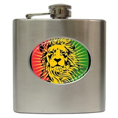 Lion Head Africa Rasta Hip Flask (6 Oz) by Mog4mog4