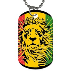 Lion Head Africa Rasta Dog Tag (two Sides) by Mog4mog4