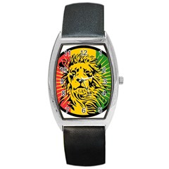 Lion Head Africa Rasta Barrel Style Metal Watch by Mog4mog4