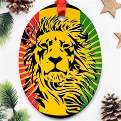 Lion Head Africa Rasta Oval Ornament (two Sides) by Mog4mog4