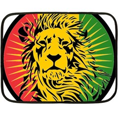 Lion Head Africa Rasta Two Sides Fleece Blanket (mini) by Mog4mog4