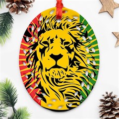 Lion Head Africa Rasta Oval Filigree Ornament (two Sides) by Mog4mog4