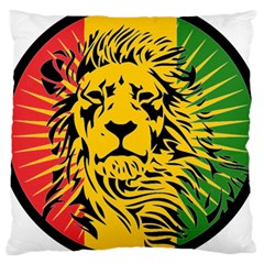 Lion Head Africa Rasta Large Cushion Case (two Sides) by Mog4mog4