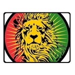 Lion Head Africa Rasta Two Sides Fleece Blanket (Small) 45 x34  Blanket Front