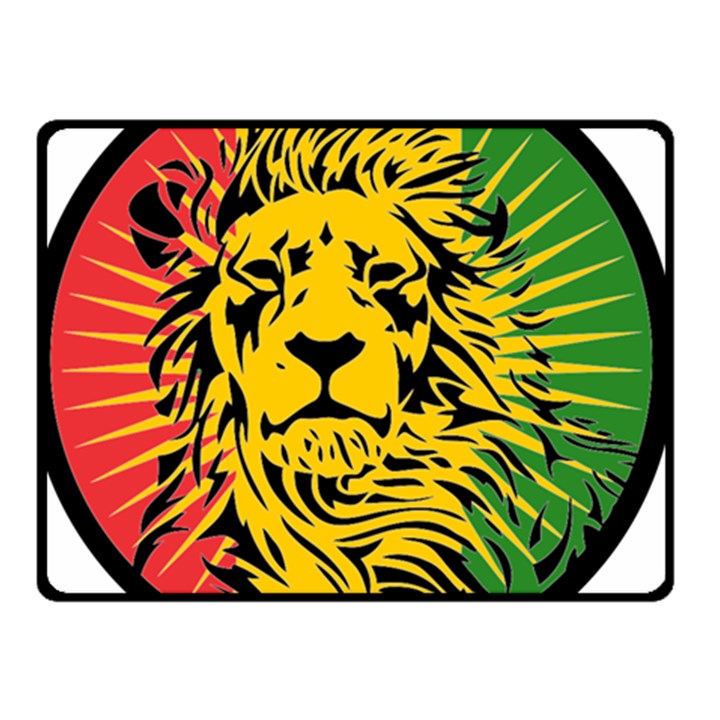 Lion Head Africa Rasta Two Sides Fleece Blanket (Small)